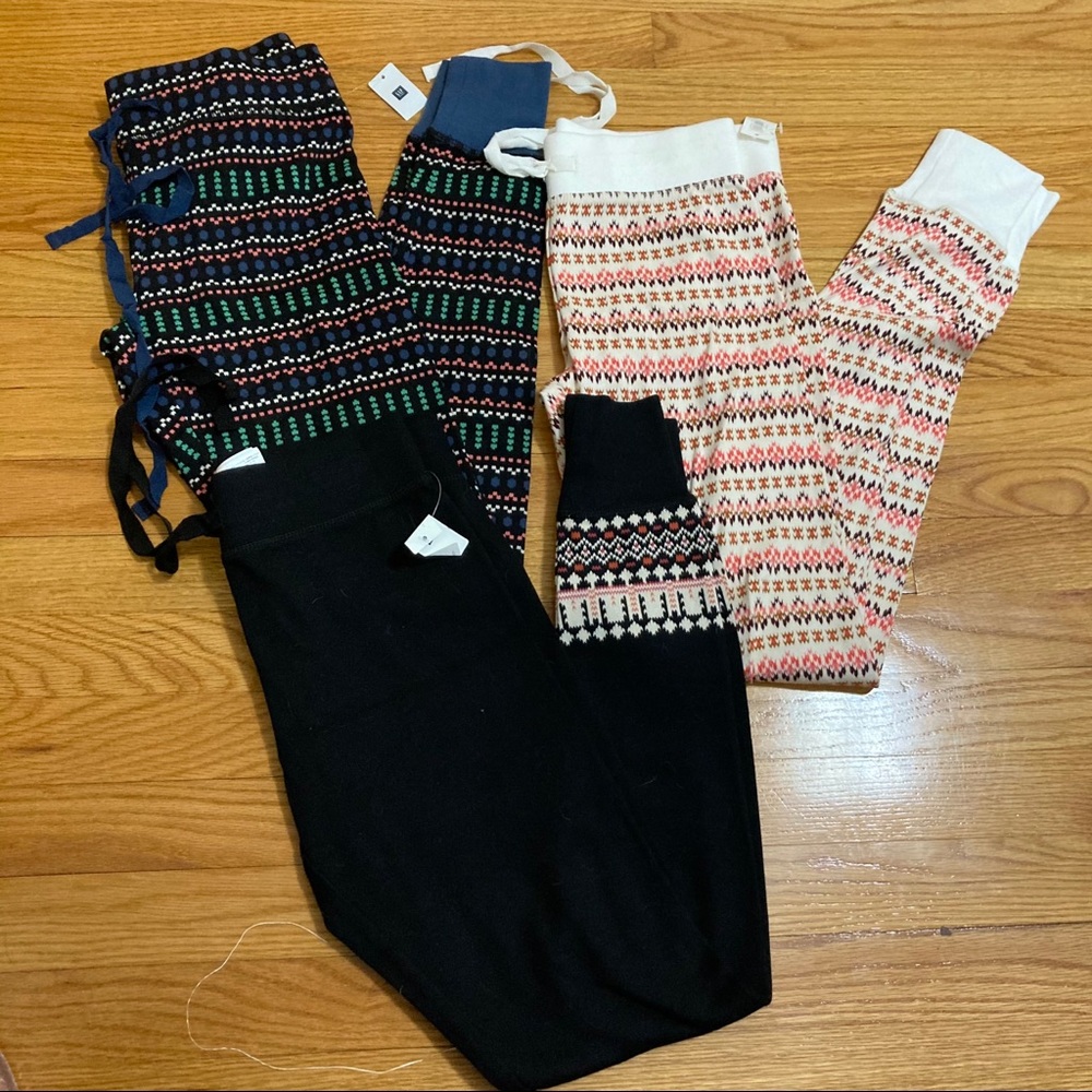 Gap Fair Isle Jersey Cotton Knit Jogger XS NWT